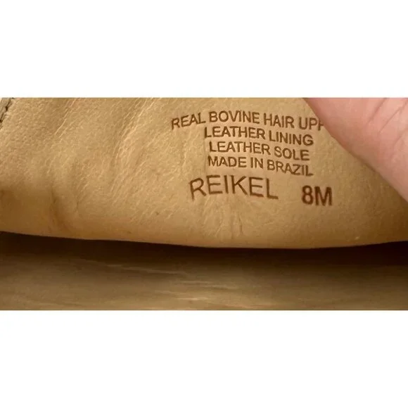 Nurture Womens Black Leather & Bovine Hair Reikel Loafers Size 8M - Picture 6 of 9